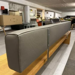 Sitzbank SC02 Europäische Eiche Natur Geölt Rückenteil Bezug Leder Elefant Anthrazit