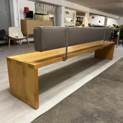 Sitzbank SC02 Europäische Eiche Natur Geölt Rückenteil Bezug Leder Elefant Anthrazit