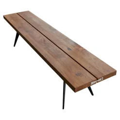 Sitzbank Talio Knorrige Eiche Rustiko Geölt Inklusive Mittelfuge Harz Ausgegossen Gestell Edelstahl Schwalben Schwarz