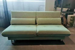 2,5-Sitzer Schlafsofa Quint Stoff 3221 0034 Grün Gestell Metall Verchromt