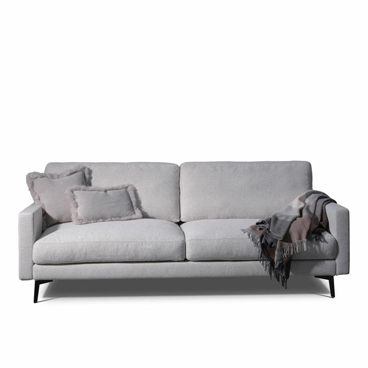2-Sitzer Sofa Altopiano Stoff AB Chill JAB 1026-071 Grau Füße Metall Schwarz Gepulvert