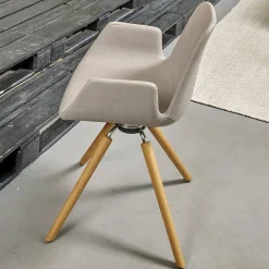 Sitzgruppe Armlehnstuhl Step Bezug Eco Kunstleder Schlamm Gestell Eiche