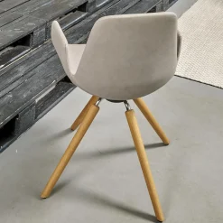 Sitzgruppe Armlehnstuhl Step Bezug Eco Kunstleder Schlamm Gestell Eiche