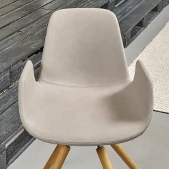 Sitzgruppe Armlehnstuhl Step Bezug Eco Kunstleder Schlamm Gestell Eiche