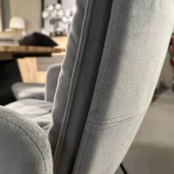 Sitzgruppe Arva Stitch Stoff Seven Dolphine 180 Grau Gestell Metall Anthrazit