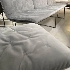 Sitzgruppe Arva Stitch Stoff Seven Dolphine 180 Grau Gestell Metall Anthrazit