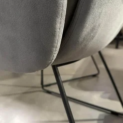 Sitzgruppe Arva Stitch Stoff Seven Dolphine 180 Grau Gestell Metall Anthrazit