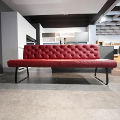 Sitzgruppe Chester Leder Bronco 10 Chianti Rot Gestell Metall Schwarz