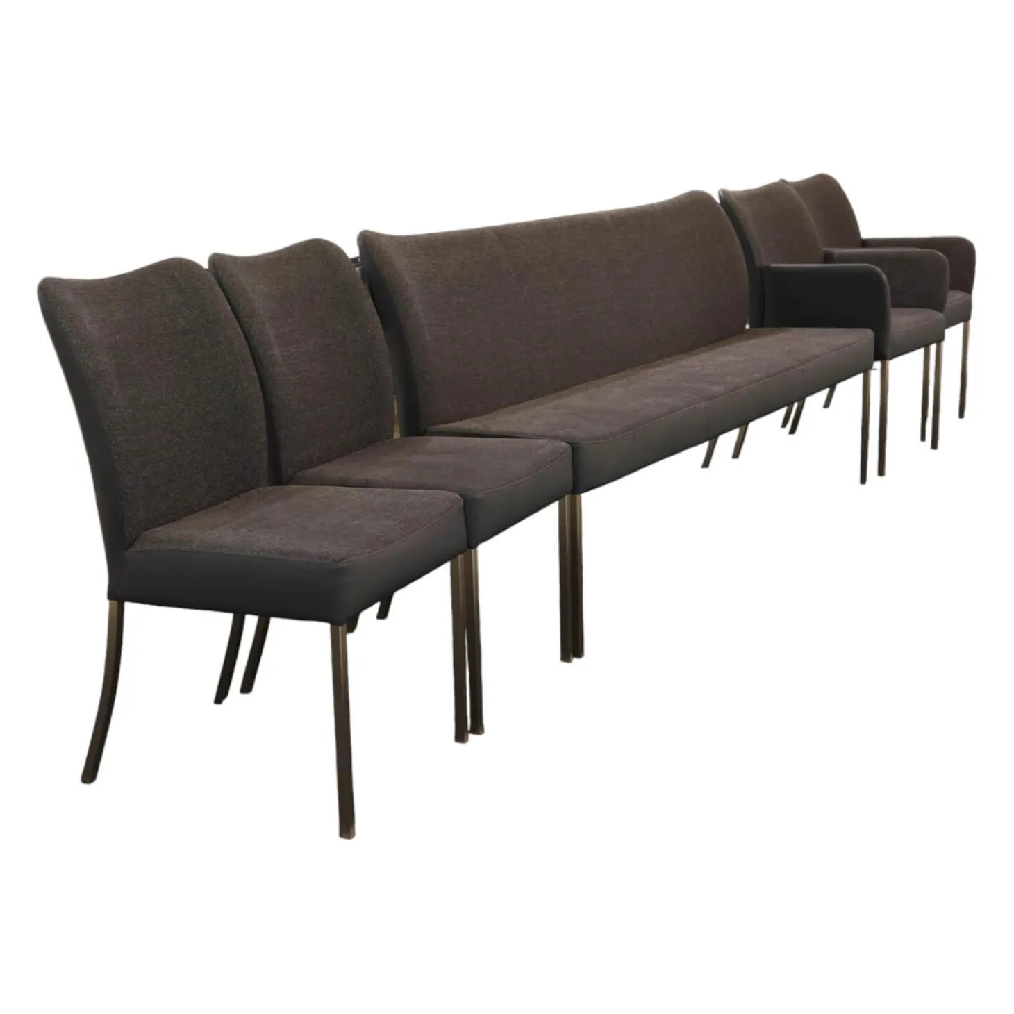 Sitzgruppe Duo Und Monica Leder Tendens Royal Blue Blau Stoff Tempt Grey Blue Blau Gestell Edelstahl