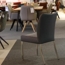 Sitzgruppe Duo Und Monica Leder Tendens Royal Blue Blau Stoff Tempt Grey Blue Blau Gestell Edelstahl