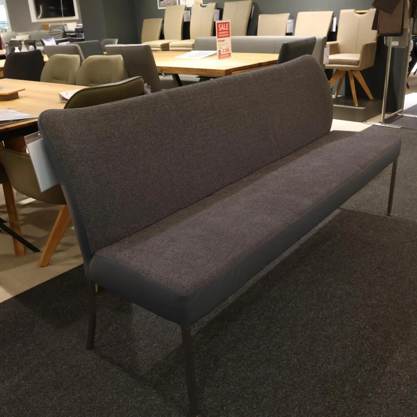 Sitzgruppe Duo Und Monica Leder Tendens Royal Blue Blau Stoff Tempt Grey Blue Blau Gestell Edelstahl