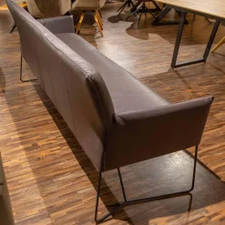 Sitzgruppe Picara Leder 3 Lomé Anthrazit Und Stoff VI Hugo Mustard Gelb Gestell Metall Schwarz