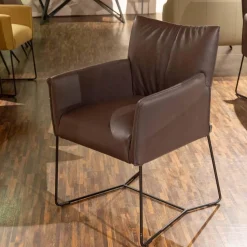 Sitzgruppe Picara Leder 3 Lomé Anthrazit Und Stoff VI Hugo Mustard Gelb Gestell Metall Schwarz