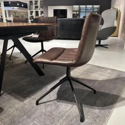 Sitzgruppe Stuhl Marel Und Bank Carim Leder Vitoria Ebony 2122 Dunkelbraun Braun Gestell Aluminium Schwarz