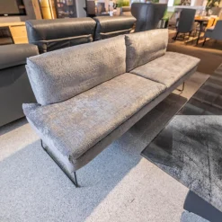 Sitzgruppe WK 790 Bezug Stoff B3094 Basalt Grau Gestell Metall Schwarz