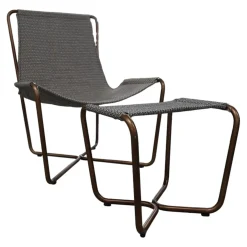 Sling Sessel Mit Hocker Stoff Elitis Lontan Gestell Brüniertes Messing