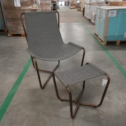 Sling Sessel Mit Hocker Stoff Elitis Lontan Gestell Brüniertes Messing