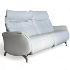 Sofa 4061 Cumuly Comfort Leder 33 Longlife Soft Eis Weiß Füße Metall Mit Elektrischer Verstellung