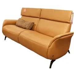 Sofa 4170 Echtleder 35 Mariposa Skin Metallfuß 63 Anthrazit mit Kopfteilverstellung