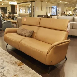 Sofa 4170 Echtleder 35 Mariposa Skin Metallfuß 63 Anthrazit mit Kopfteilverstellung