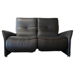 Sofa 4929 Leder 31 Longsoft Rabe Schwarz Fuß Aluminium Mit Relaxfunktion