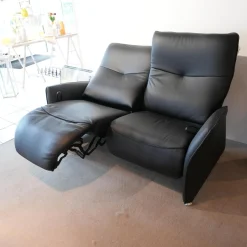 Sofa 4929 Leder 31 Longsoft Rabe Schwarz Fuß Aluminium Mit Relaxfunktion