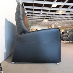 Sofa 4929 Leder 31 Longsoft Rabe Schwarz Fuß Aluminium Mit Relaxfunktion