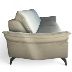 Sofa 1178 Spektra Echtleder Leonessa Azur Blau Grau Füße Metall Anthrazit Mit Elektrischer Wallfree Funktion