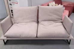 Sofa 18007 Stoff Platin Grau 1110/60 Fuß Kufe Schwarz mit Drehfunktion