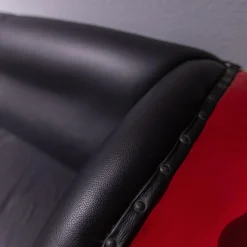 Sofa 21689 Vintage Autoform Ambassador mit Scheinwerfern Leder/Metall schwarz-rot