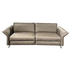 Sofa Adora Bezug Leder Kenia LG1 Grey Grau Füße Schwarz 01BL