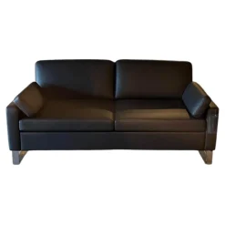 Sofa Alba 55 70 Leder Unit 5423 10 Schwarz Metallkufe Verchromt Glänzend Inkl Sitztiefenverstellung