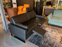 Sofa Alba 55 70 Leder Unit 5423 10 Schwarz Metallkufe Verchromt Glänzend Inkl Sitztiefenverstellung