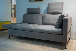 Sofa Alba Leder Taron 20 Grau Braun Gestell Schwarz Pulverbeschichtet Inklusive Kissen