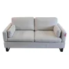 Sofa Alba M Stoff 4430 Beige Grau Fuß Schwarz Mit Integrierten Kopfstützen