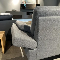 Sofa Alba Stoff 5275 96 Grau Winkelfuß Schwarz Mit Klappbaren Armlehnen