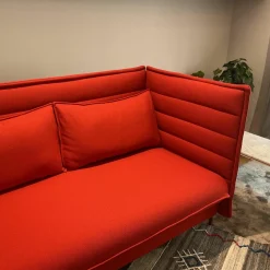 Sofa Alcove Lowback Stoff Credo Red Chili Rot Gestell Japanese Red Rot Pulverbeschichtet
