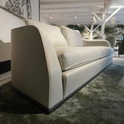 Sofa Alfred Bezug Stoff Empoli N. 930 Extra Grau Gestell Massivholz Füße Metall Brüniert Schwarz