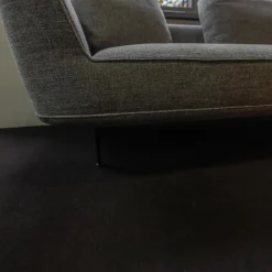 Sofa Andes Bezug Stoff Gent Grau Füße Pulverbeschichtet Schwarz Grau