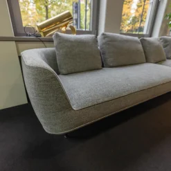 Sofa Andes Bezug Stoff Gent Grau Füße Pulverbeschichtet Schwarz Grau