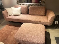 Sofa Andes Stoff Ravenna Fire Rosa Metallfüße Schwarz Grau Pulverbeschichtet Inklusive Hocker Und Kissen