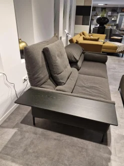 Sofa Avalanche Stoff 8078 Tabak Anthrazit Füße Schwarz Feinstruktur Inklusive Hocker