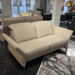 Sofa Avantgarde 965 Bezug Leder 43 210 Pearl Beige Kufe Hochglanz Verchromt