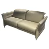 Sofa Avantgarde 965 Leder 43 210 Pearl Beige Grau Kufe Verchromt Mit Funktionen