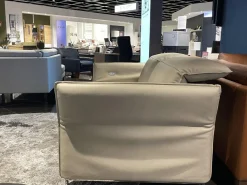 Sofa Avantgarde 965 Leder 43 210 Pearl Beige Grau Kufe Verchromt Mit Funktionen