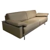 Sofa Avantgarde 500 Leder 43 560 Fango Grau Beige Kernlederarmlehnen Schwarz Gestell Verchromt Hochglanz