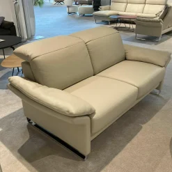 Sofa Avantgarde Leder 43 Pearl 210 Beige Gestell Metall Hochglanz