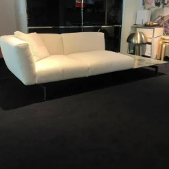 Sofa Avio Stoff Capraia 01CP Weiß mit Marmortisch