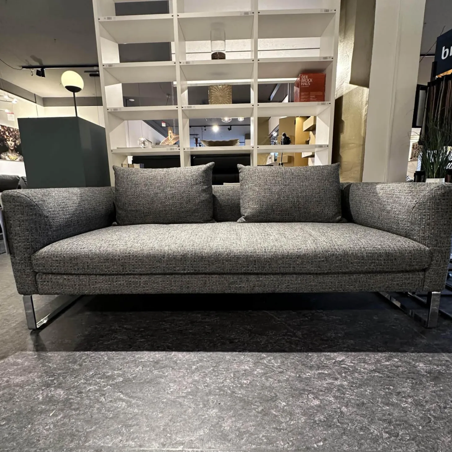 Sofa Avola Stoff Prime Anthrazit Grau Gestell In Chromkufe