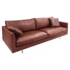 Sofa Axel 3.5-Sitzer Bezug Leder Rancho Sienna L50 Kufengestell Edelstahl